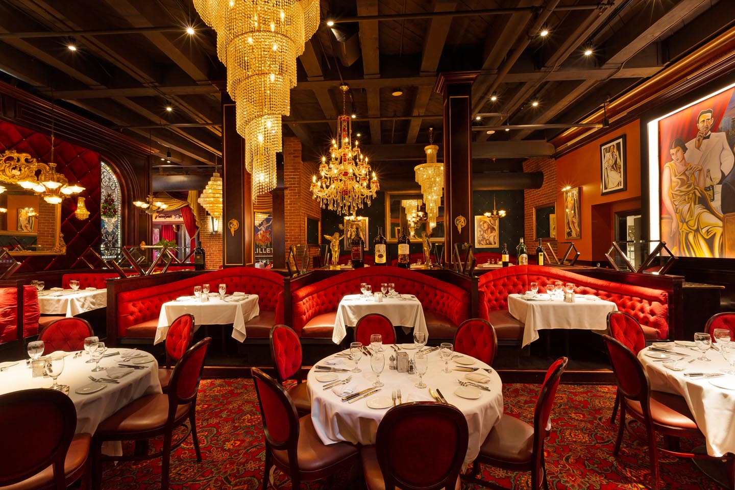 Tables and booths at Jeff Ruby's Steakhouse, Columbus